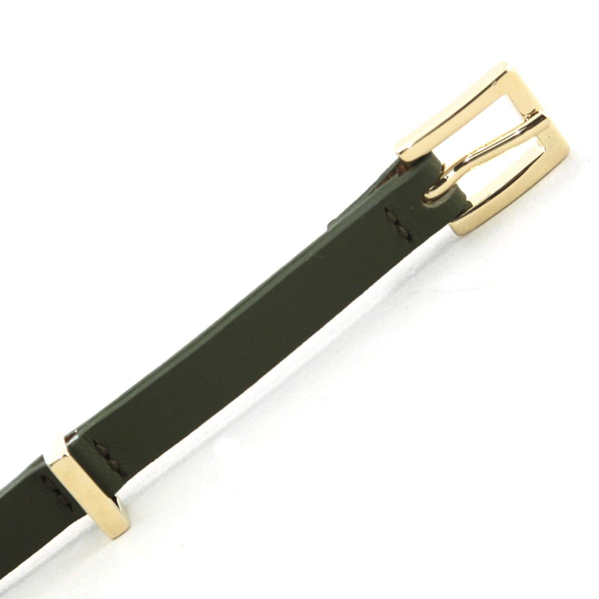 メゾンボワネ Maison Boinet 90989G-79-53-80 Khaki  レザー ベルト 9mm 牛革 細ベルト