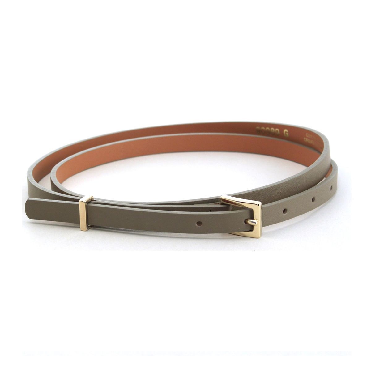 メゾンボワネ Maison Boinet 90989G-79-77-80 Gabardine  レザー ベルト 9mm 牛革 細ベルト