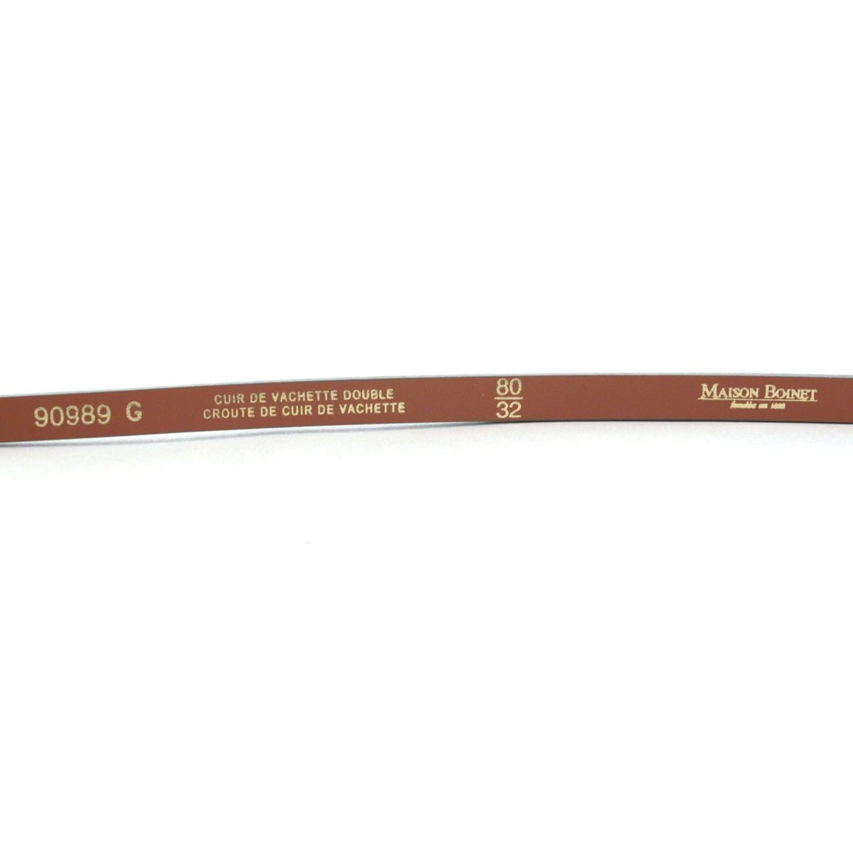 メゾンボワネ Maison Boinet 90989G-79-77-80 Gabardine  レザー ベルト 9mm 牛革 細ベルト