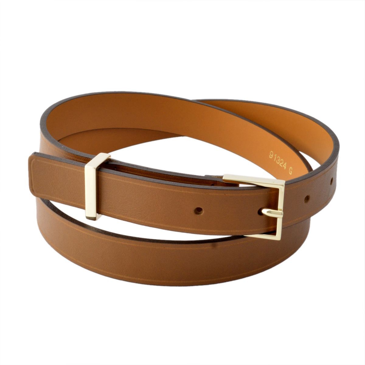 メゾンボワネ Maison Boinet 91324G-79-06-80 Havana レザー ベルト 20mm 牛革 ベルト