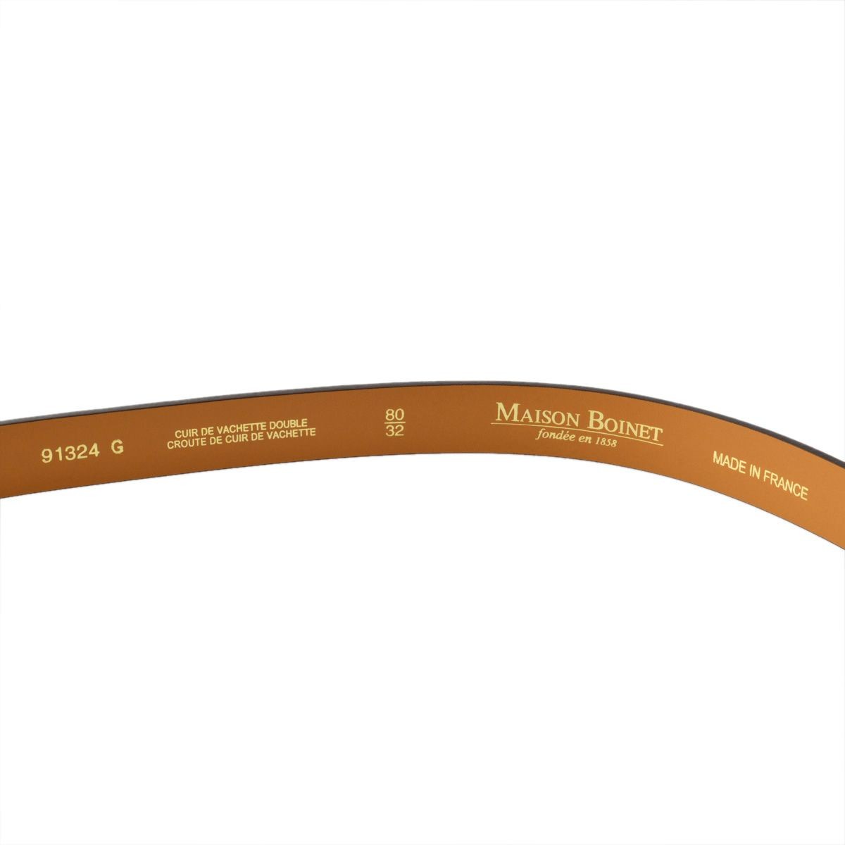 メゾンボワネ Maison Boinet 91324G-79-06-80 Havana レザー ベルト 20mm 牛革 ベルト