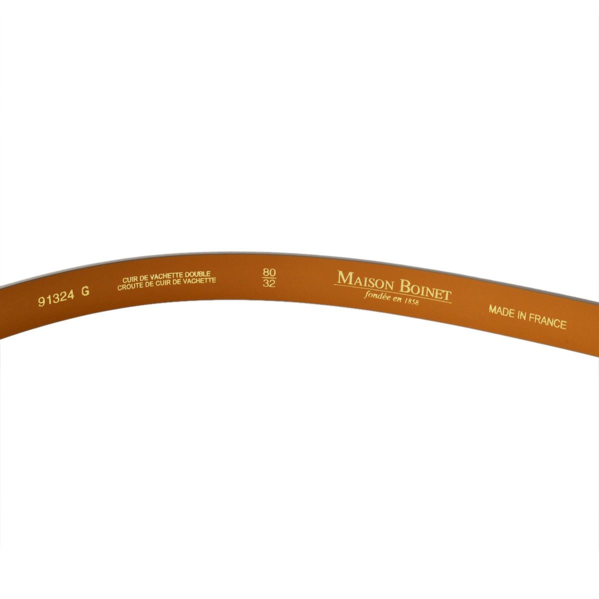 メゾンボワネ Maison Boinet 91324G-79-77-80 Gabardine レザー ベルト 20mm 牛革 ベルト