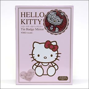 hello kitty（ハローキティ）缶バッチミラー レッド KTCBM002