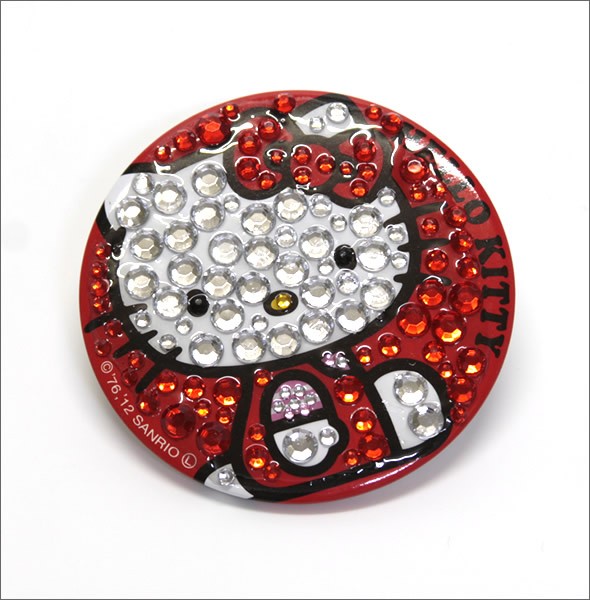 hello kitty（ハローキティ）缶バッチミラー レッド KTCBM002