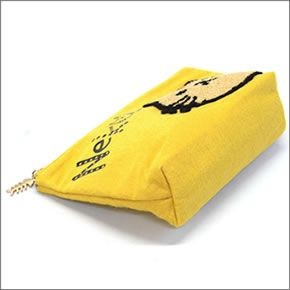 アネロ CAT・DOT☆ねこどっとシリーズ☆ ZP-D0431-MUS 魚の骨チャーム付♪もこもこサガラ刺繍＆ロゴプリント コスメポーチ