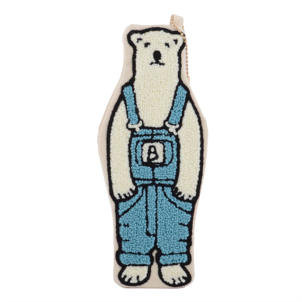 アネロ anello  ZP-C0469-LBL POLAR BEAR BENJAMIN オシャレなシロクマ ベンジャミン もこもこサガラ刺繍 ペンケース