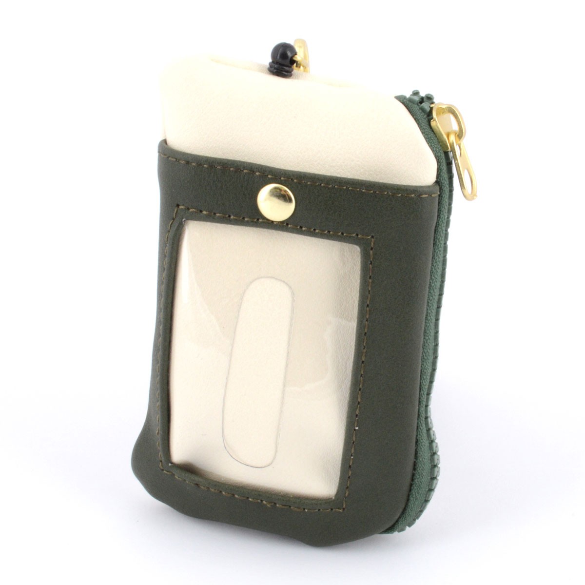 アネロ anello  ZH-L0283-KH POLAR BEAR BENJAMIN オシャレなシロクマ ベンジャミン キーリング＆パスケース付 ポーチ 紐が伸び～るリール式で自動改札にも便利♪