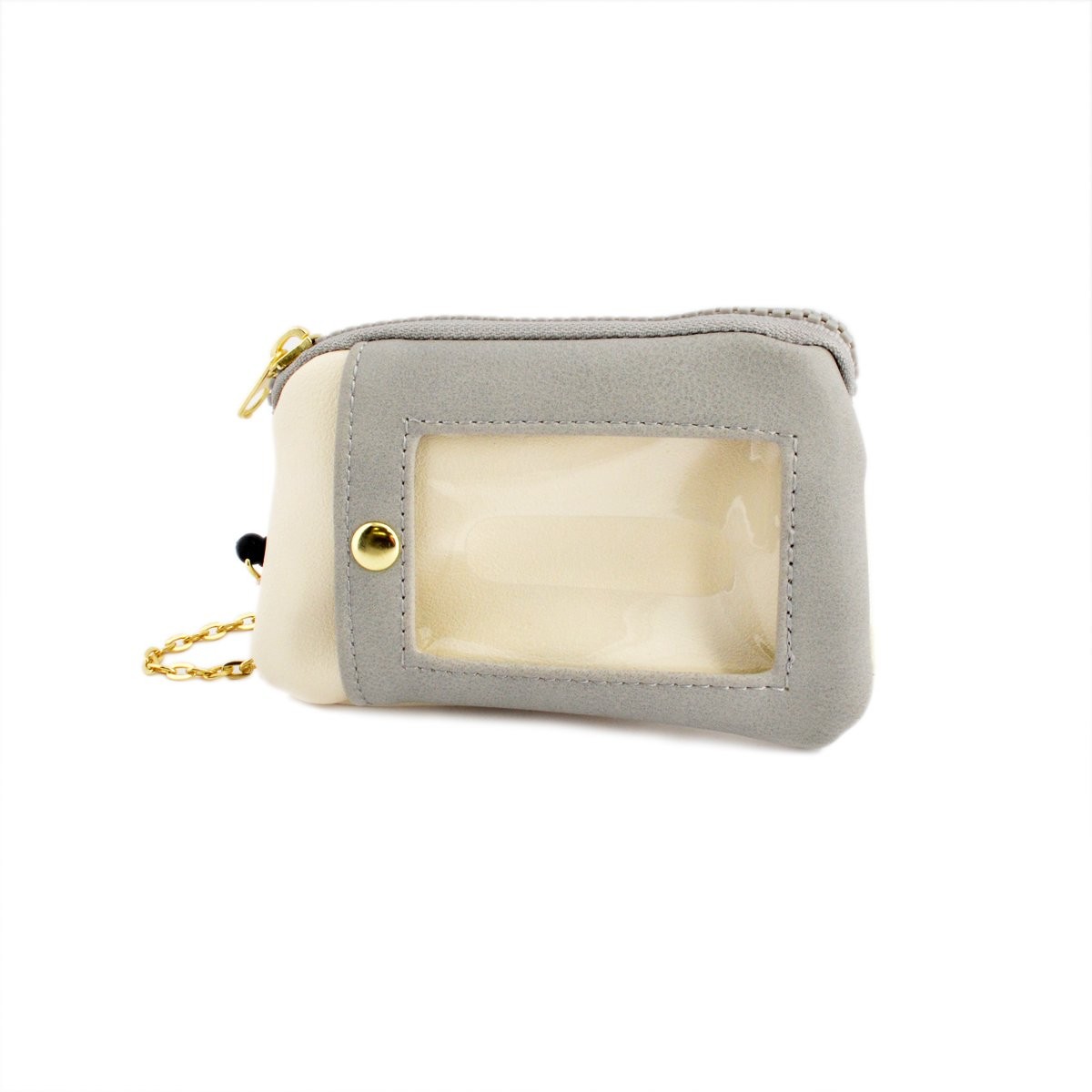 アネロ anello  ZH-L0283-GY POLAR BEAR BENJAMIN オシャレなシロクマ ベンジャミン キーリング＆パスケース付 ポーチ 紐が伸び～るリール式で自動改札にも便利♪