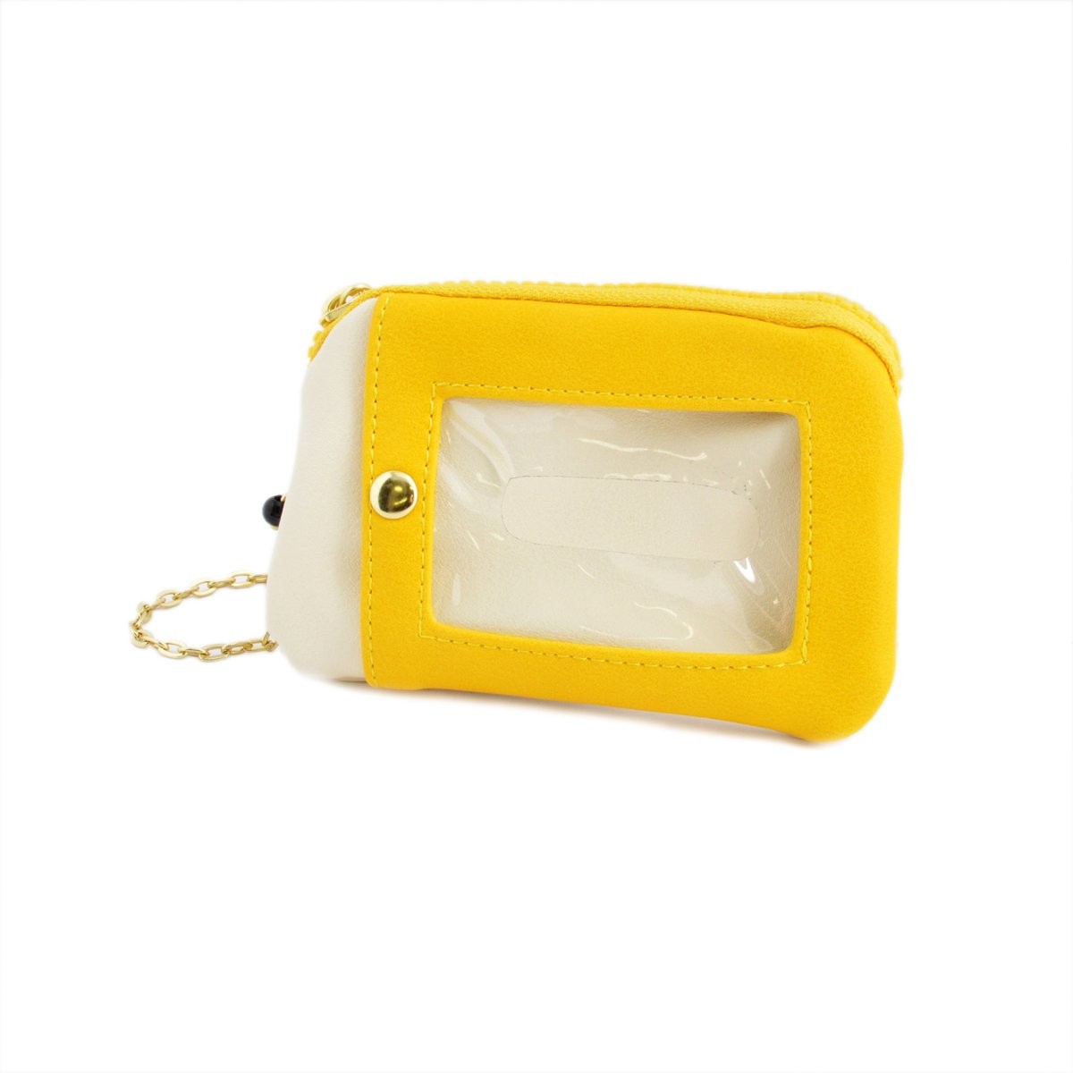 アネロ anello  ZH-L0283-YE POLAR BEAR BENJAMIN オシャレなシロクマ ベンジャミン キーリング＆パスケース付 ポーチ 紐が伸び～るリール式で自動改札にも便利♪