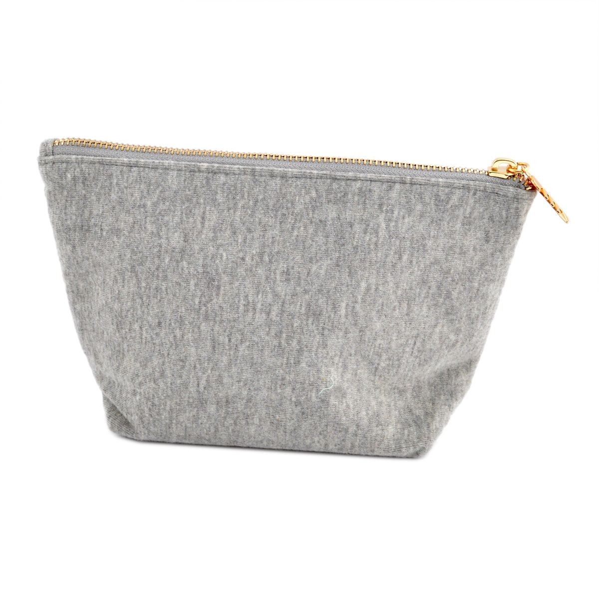 アネロ anello  ZP-D0431-GY CAT・DOT☆ねこどっとシリーズ☆ 魚の骨チャーム付♪もこもこサガラ刺繍＆ロゴプリント コスメポーチ