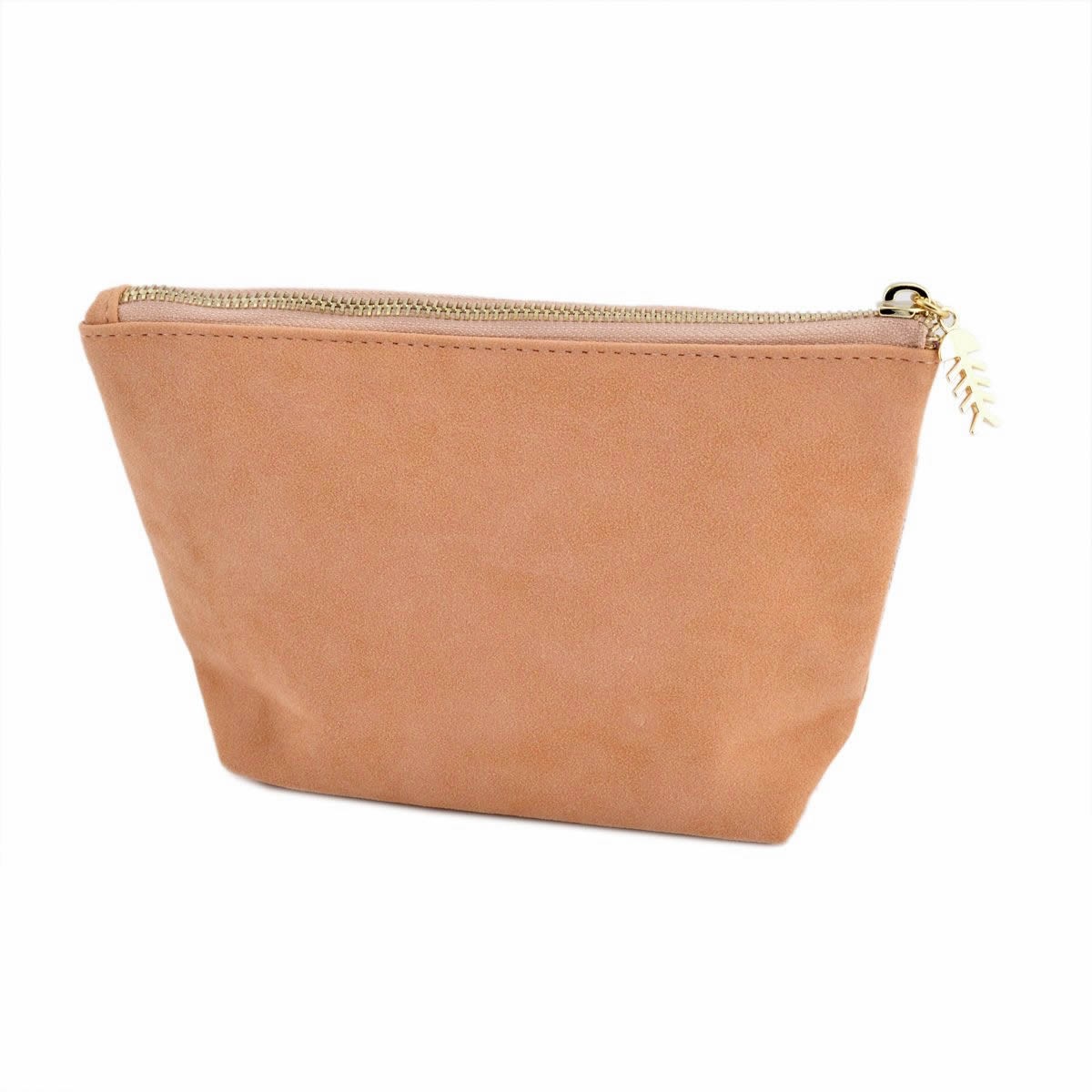 アネロ anello  ZP-D0431-PBE CAT・DOT☆ねこどっとシリーズ☆ 魚の骨チャーム付♪もこもこサガラ刺繍＆ロゴプリント コスメポーチ