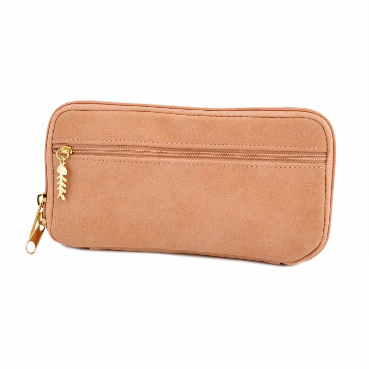 アネロ anello  ZP-D0432-PBE CAT・DOT☆ねこどっとシリーズ☆ 魚の骨チャーム付♪もこもこサガラ刺繍＆ロゴプリント ペンケース マルチポーチ