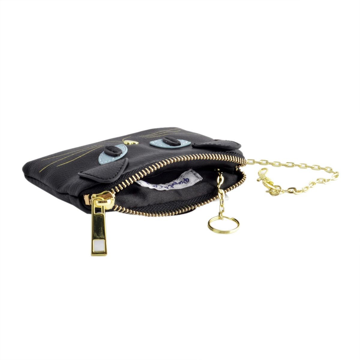 アネロ anello  ZU-M0423-BK 猫フェイス  リールパスポーチ 定期入れ 紐が伸び～るリール式で自動改札にも便利♪  ☆ジョセフィーヌ シリーズ☆