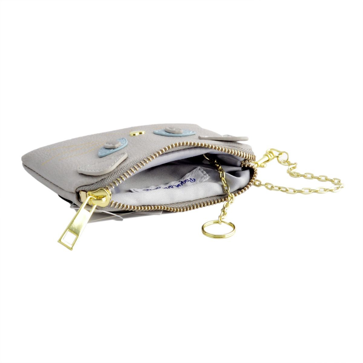 アネロ anello  ZU-M0423-LGY 猫フェイス  リールパスポーチ 定期入れ 紐が伸び～るリール式で自動改札にも便利♪  ☆ジョセフィーヌ シリーズ☆