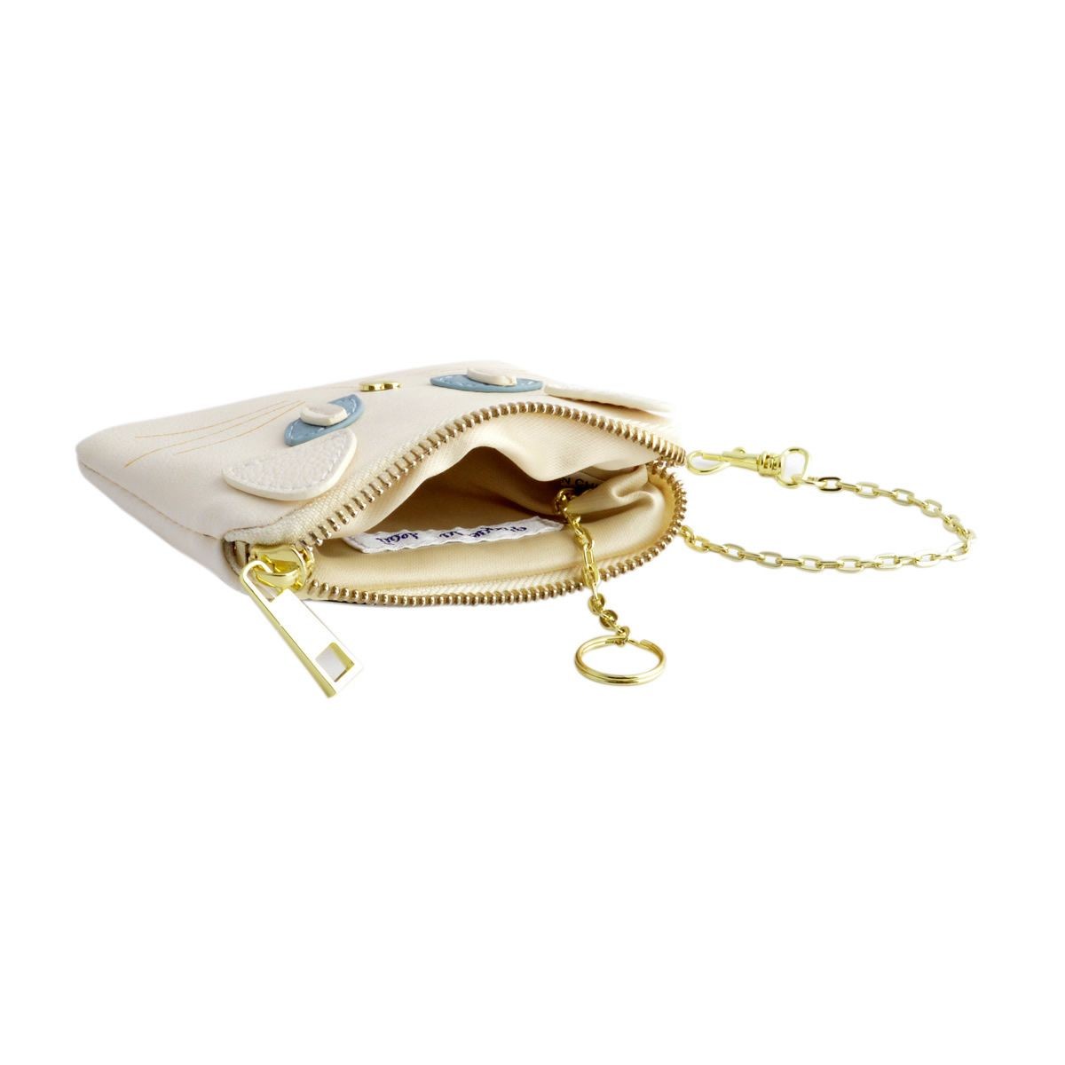 アネロ anello  ZU-M0423-WH 猫フェイス  リールパスポーチ 定期入れ 紐が伸び～るリール式で自動改札にも便利♪  ☆ジョセフィーヌ シリーズ☆