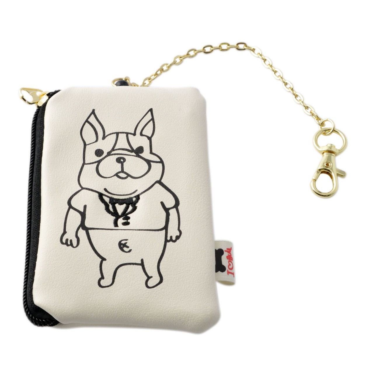 アネロ anello  ZU-D0026-BK キーリング＆パスケース付 ポーチ 紐が伸び～るリール式で自動改札にも便利♪