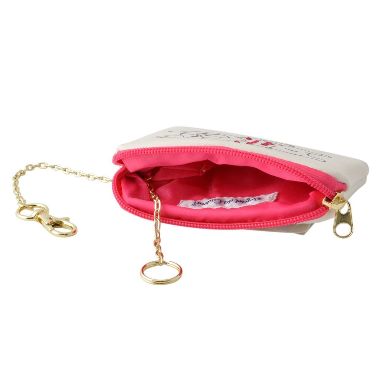 アネロ anello  ZU-D0026-SPI キーリング＆パスケース付 ポーチ 紐が伸び～るリール式で自動改札にも便利♪