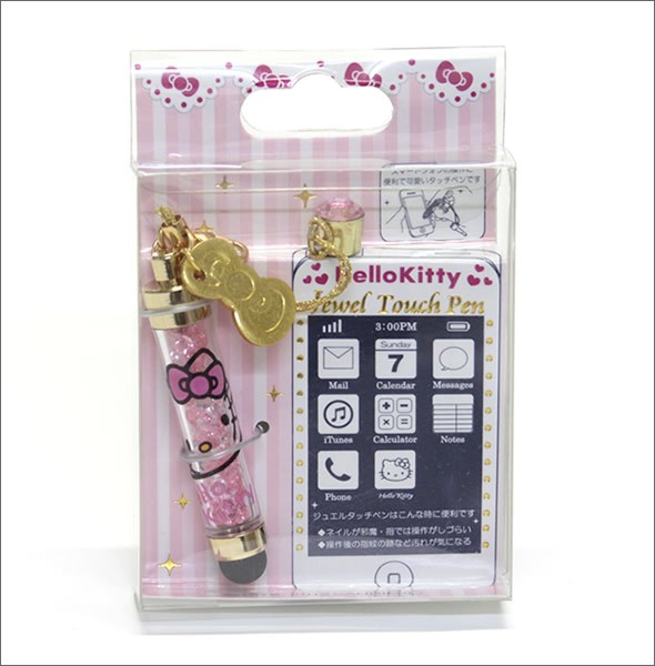 hello kitty（ハローキティ）全てのスマートフォン対応！！ キラキラ ラインストーン ジュエル タッチペン ピンクKTJTP-001