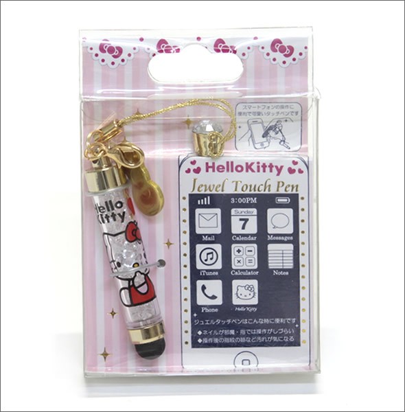 hello kitty（ハローキティ）全てのスマートフォン対応！！ キラキラ ラインストーン ジュエル タッチペン クリアKTJTP-002