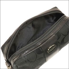 コーチ ≪取り寄せ商品≫LEGACY レガシー シグネチャー キャンバス  ストラップ付 コスメポーチ 48444/SBKBK