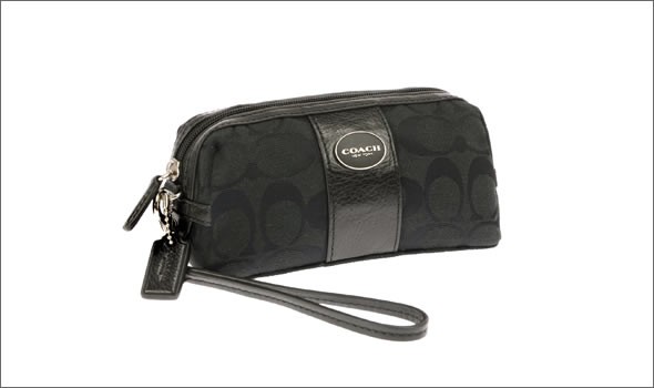 コーチ ≪取り寄せ商品≫LEGACY レガシー シグネチャー キャンバス  ストラップ付 コスメポーチ 48444/SBKBK