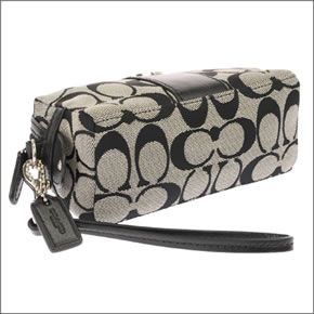 コーチ ≪取り寄せ商品≫LEGACY レガシー シグネチャー キャンバス  ストラップ付 コスメポーチ 48444/SBWBK