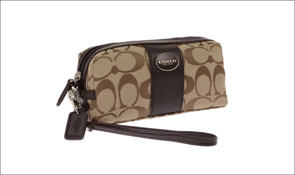 コーチ ≪取り寄せ商品≫LEGACY レガシー シグネチャー キャンバス  ストラップ付 コスメポーチ 48444/SKHMA
