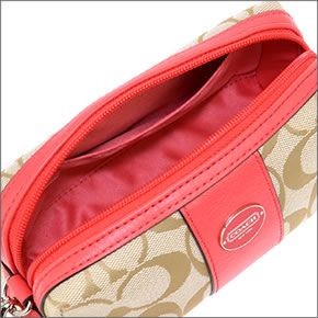 コーチ ≪取り寄せ商品≫LEGACY レガシー シグネチャー キャンバス  ストラップ付 コスメポーチ 48444/SVB3V