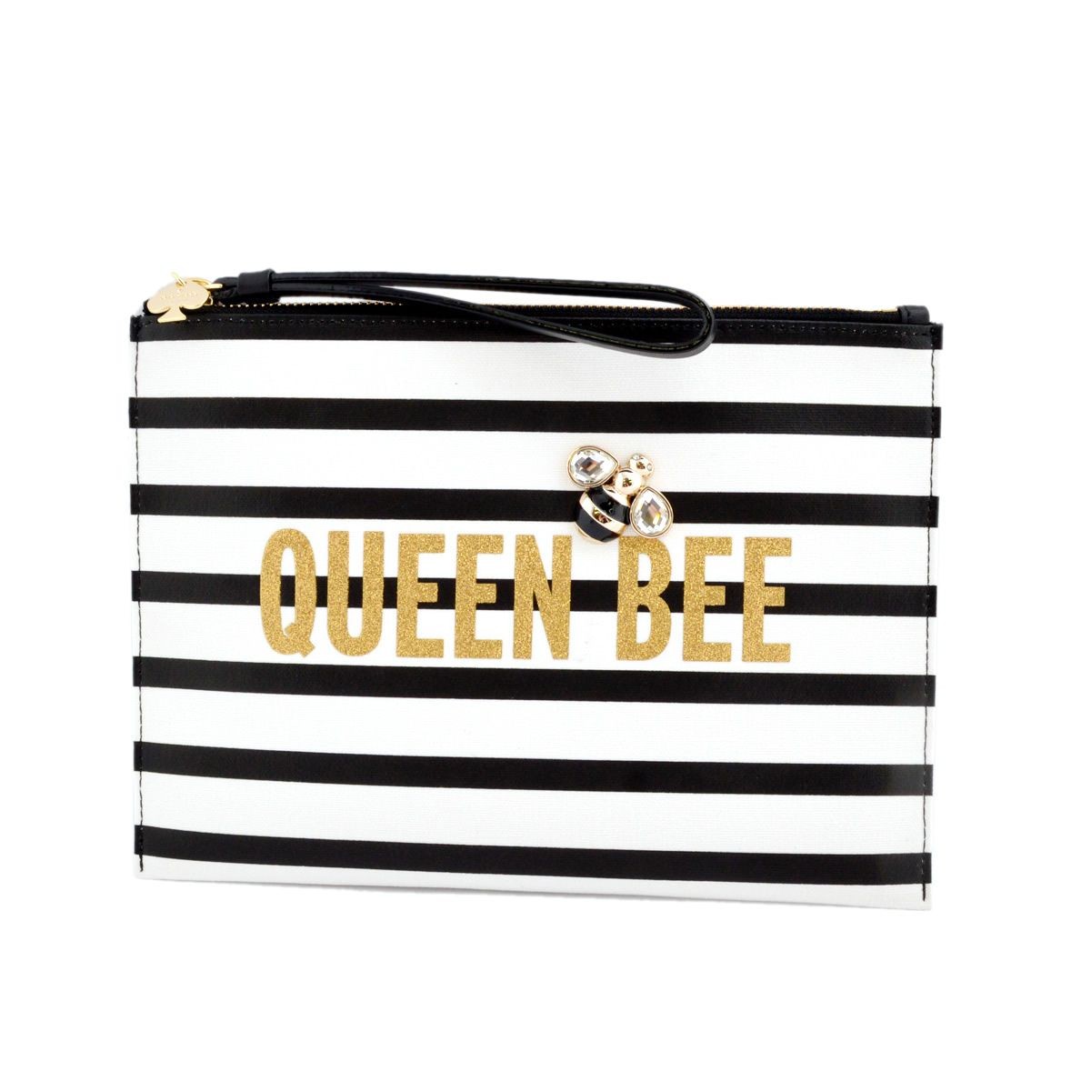 ケイトスペード Kate Spade PWRU4849 974 Multi みつばちスタッズ付 ボーダー柄 クラッチバッグ ハンドポーチ Down The Rabbit Hole Queen Bee Bella