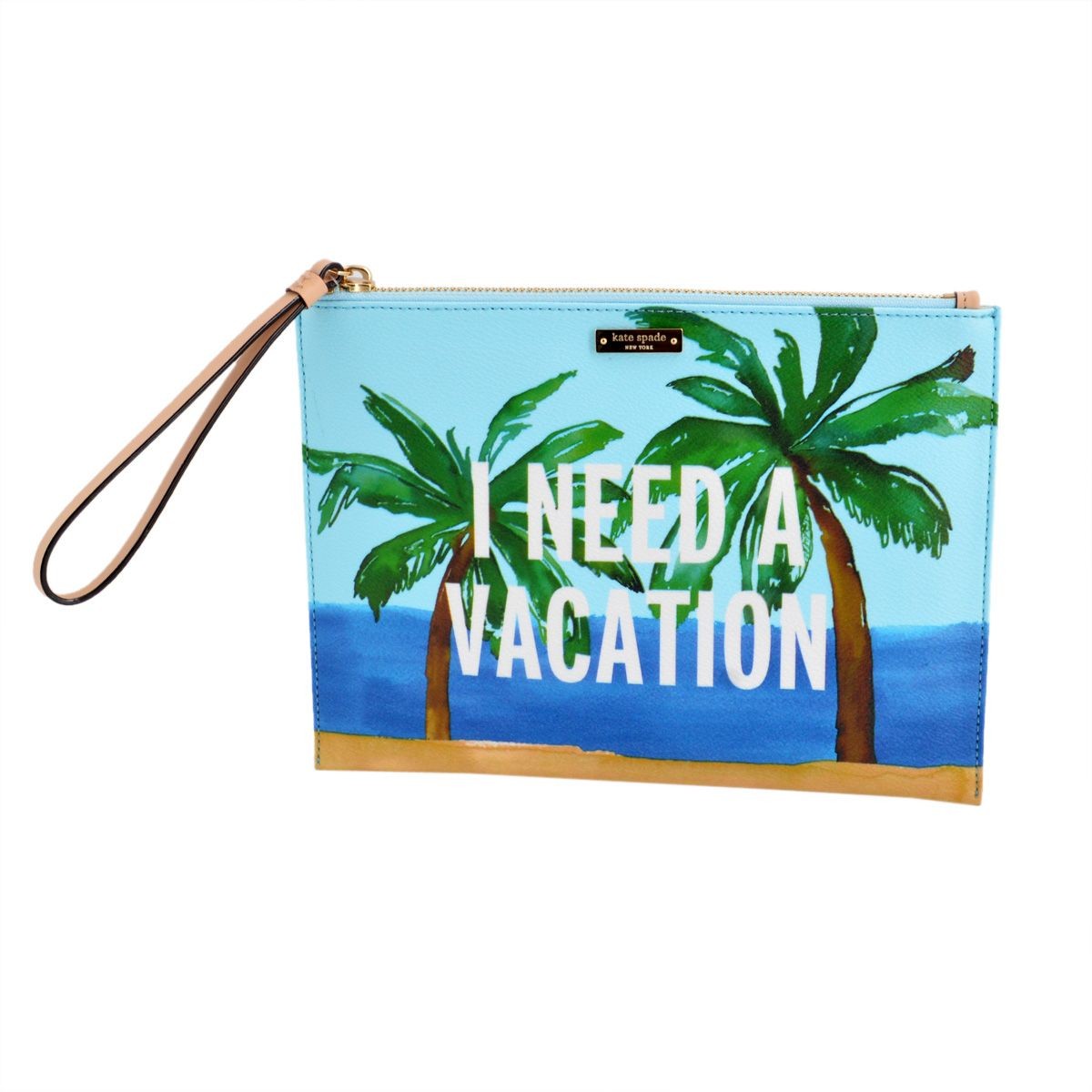 ケイトスペード Kate Spade PWRU5048 974 Multi トロピカルビーチ プリント クラッチバッグ ハンドポーチ Breath Of Fresh Air Vacation Medium Bella Pouch