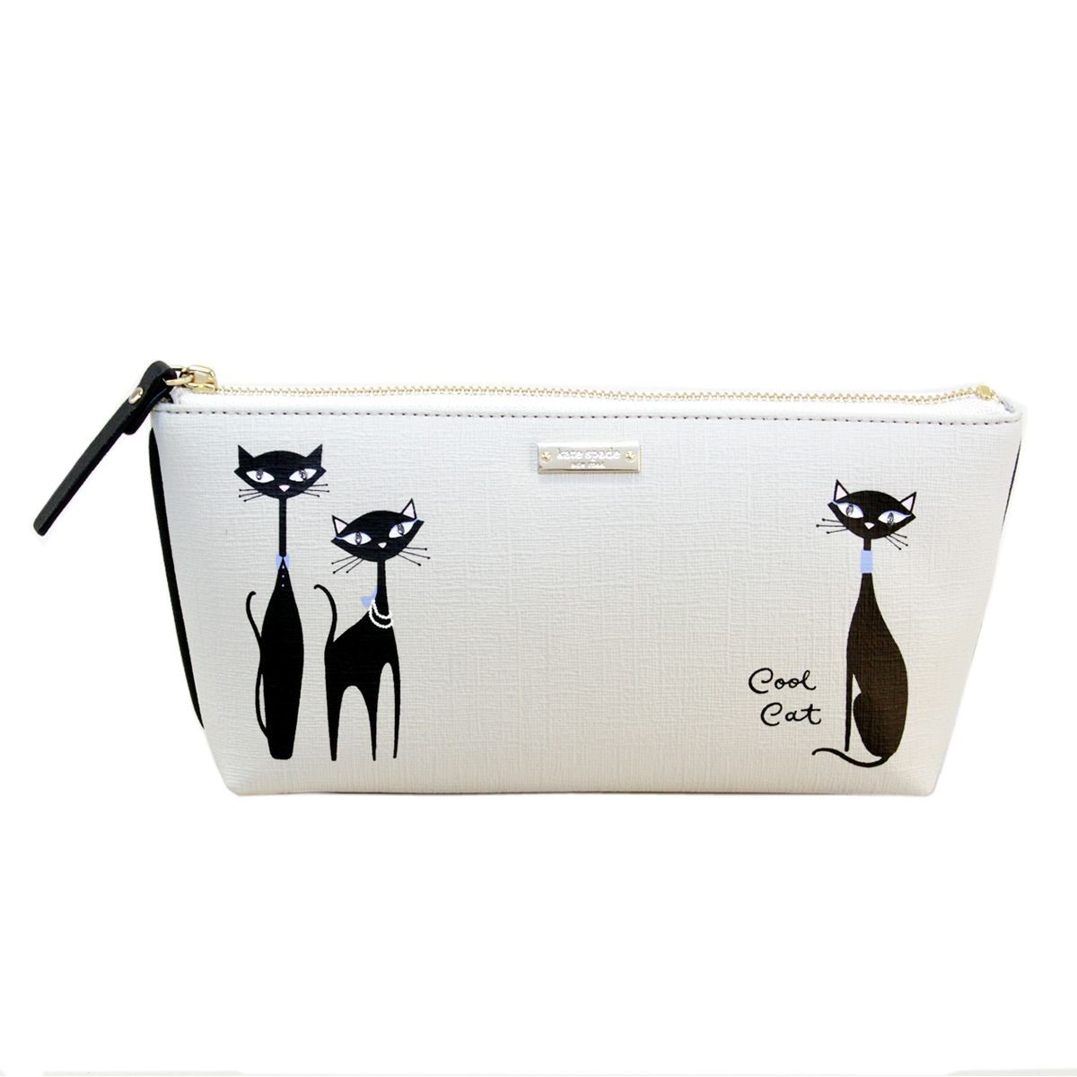 ケイトスペード Kate Spade PWRU5149 098 Black Multi 猫 ネコプリント ビジューアイ コスメポーチ マルチポーチ Jazz Things Up Cats Little Shiloh