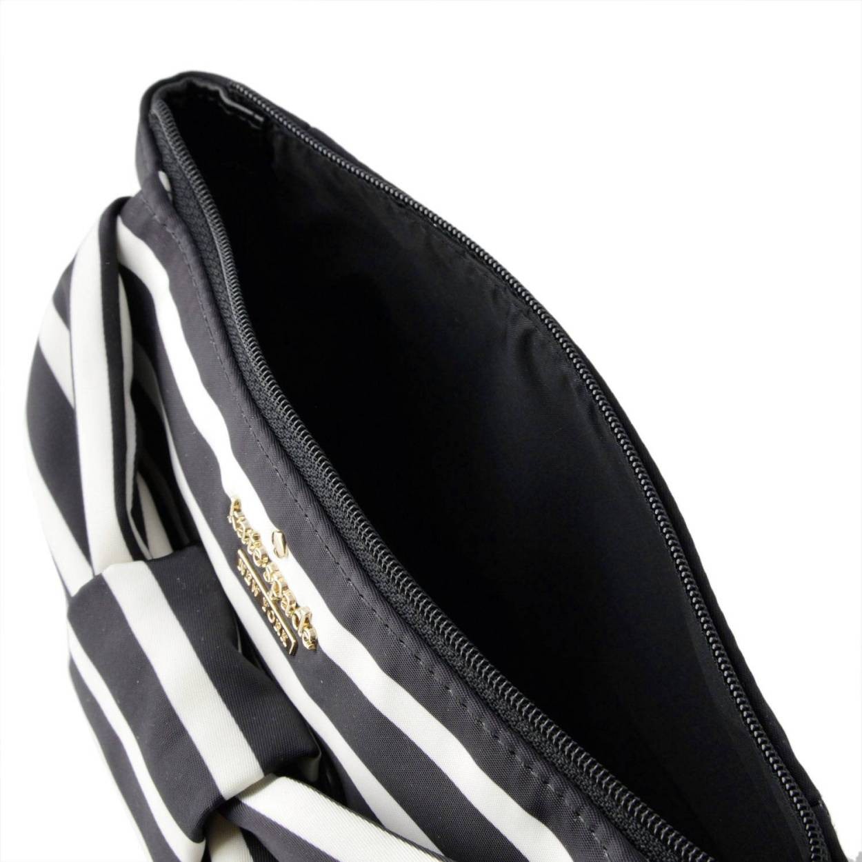 ケイトスペード Kate Spade PWRU6147 071 ボーダー柄 リボンモチーフ コスメポーチ 小物入れ HARING LANE BOW little shiloh