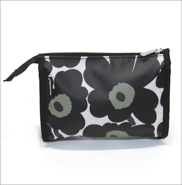 マリメッコ MINI UNIKKO HIPAUS  ミニウニッコ柄 ポーチ 小物入れ ホワイト×ブラック 024492 030 white/black