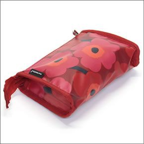 マリメッコ MINI UNIKKO HIPAUS  ミニウニッコ柄 ポーチ 小物入れ レッド×ダークレッド 024492 301 red/dark red