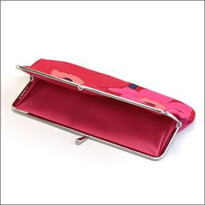 マリメッコ SILMALASI KUKKARO MINI UNIKKO ミニウニッコ柄 がま口 コットンパース ポーチ メガネケース 小物入れ 027003 301 red/dark red