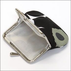 マリメッコ MINI-UNIKKO MINI KUKKARO ミニウニッコ柄 がま口 コットンパース コインケース 小銭入れ ミニ・ポーチ 034773 030 white/black/olive