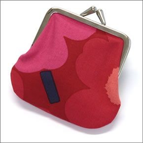 マリメッコ MINI-UNIKKO MINI KUKKARO ミニウニッコ柄 がま口 コットンパース コインケース 小銭入れ ミニ・ポーチ 034773 301 red/dark red