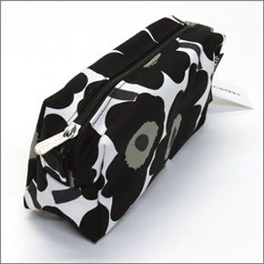 マリメッコ MINI-UNIKKO TAIMI  cosmetic bags ミニウニッコ柄 コットン コスメポーチ 小物入れ 038339 030 white/black/olive