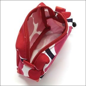 マリメッコ MINI-UNIKKO ITU cosmetic bags ミニウニッコ柄 コットンキャンバス コスメポーチ 小物入れ 038338 001 white/red