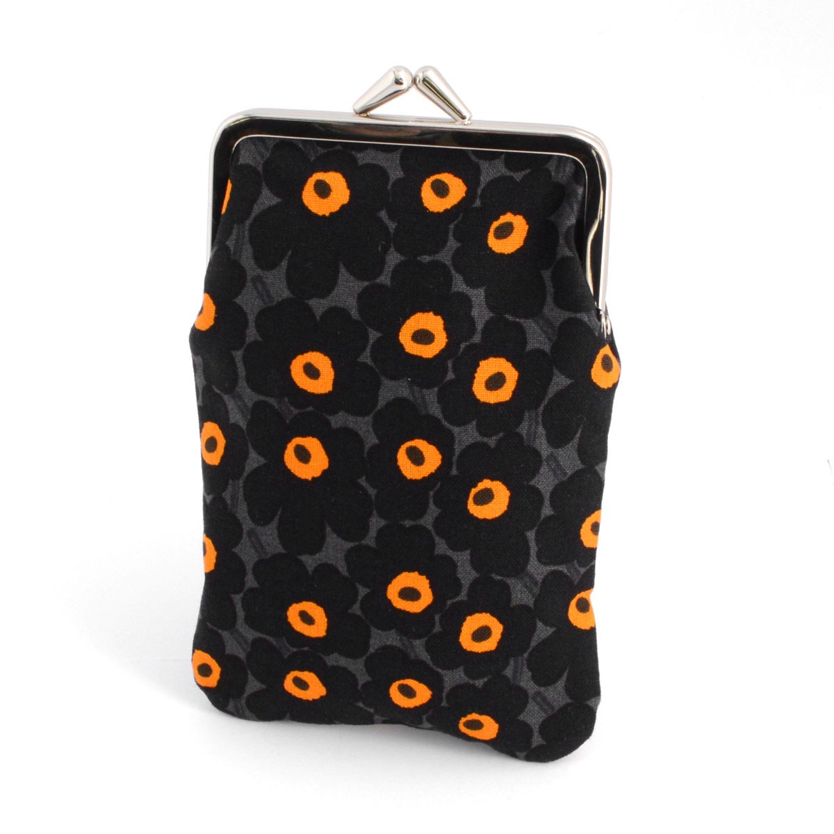 マリメッコ marimekko 042981 992 grey/black/orange MIDI PIKKUINEN UNIKKO がま口 コットンパース マルチポーチ 小物入れ