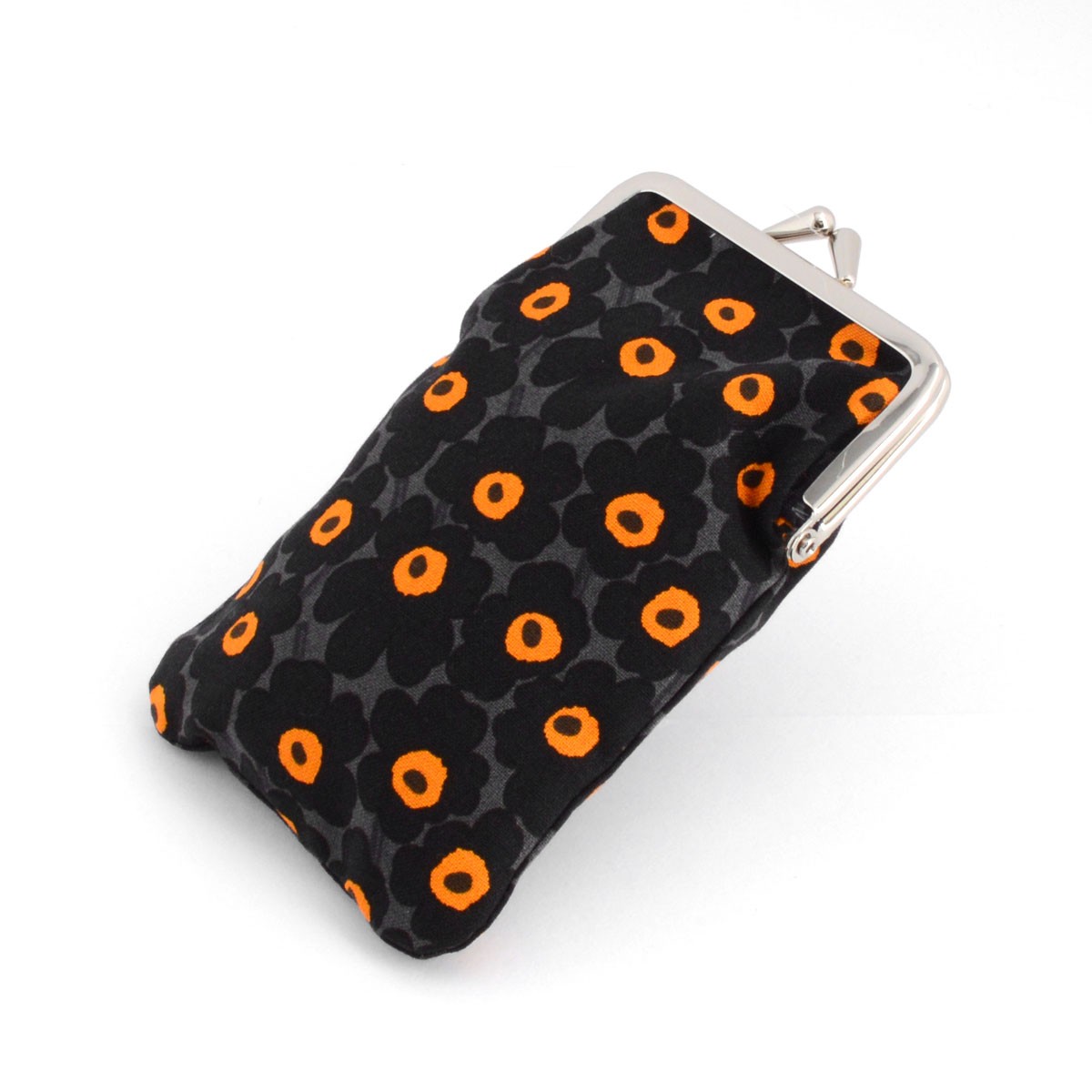 マリメッコ marimekko 042981 992 grey/black/orange MIDI PIKKUINEN UNIKKO がま口 コットンパース マルチポーチ 小物入れ