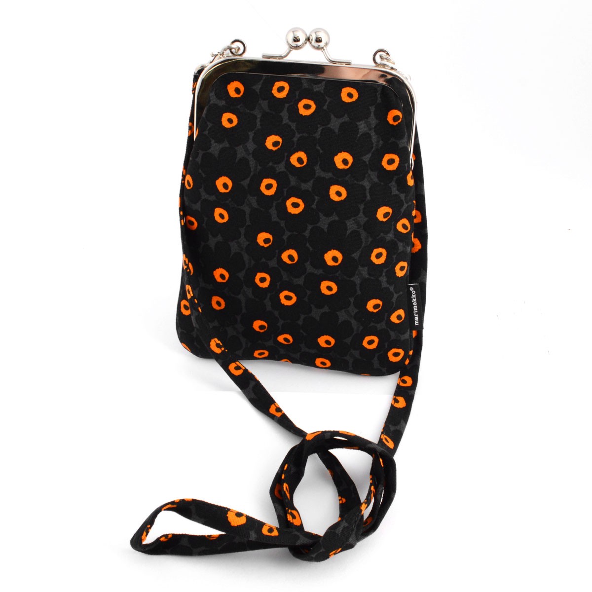 マリメッコ marimekko 042990 992 grey/black/orange RIMMI PIKKUINEN UNIKKO がま口 ミニ・ショルダーバッグ ポシェット ナナメ掛け