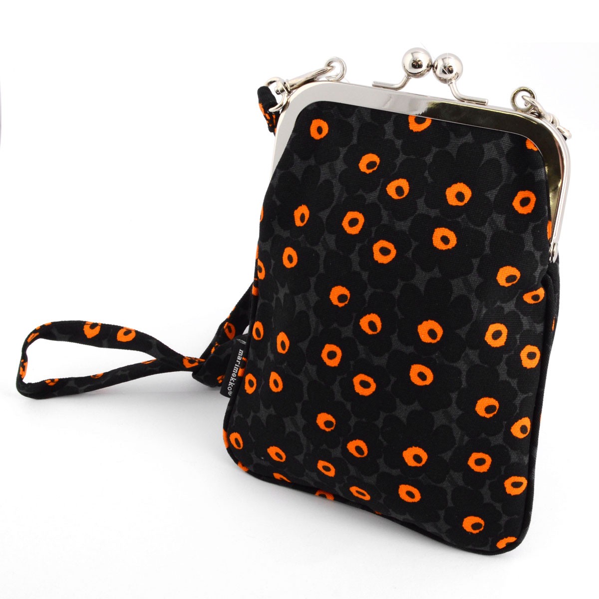 マリメッコ marimekko 042990 992 grey/black/orange RIMMI PIKKUINEN UNIKKO がま口 ミニ・ショルダーバッグ ポシェット ナナメ掛け