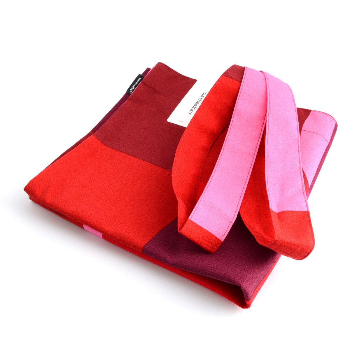 マリメッコ marimekko 067302 330 red/pink RUUTU-UNIKKO BAG 44X43cm ファブリック トートバッグ  エコバッグ