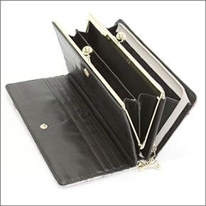 アネロ ゆるカワイイ～フレンチブルドッグ☆ぶる太くんシリーズ☆ ZU-D0022-IV 手書き風フレブルプリント 骨型チャーム付 がま口長財布 アイボリー