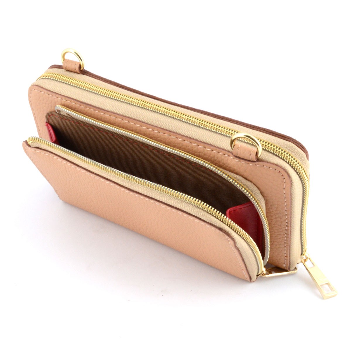 アネロ anello  ZU-M0176-BE  スマホも入るお財布一体型ポシェット 多収納☆お財布ショルダーバッグ これひとつで身軽にお出掛けOK♪