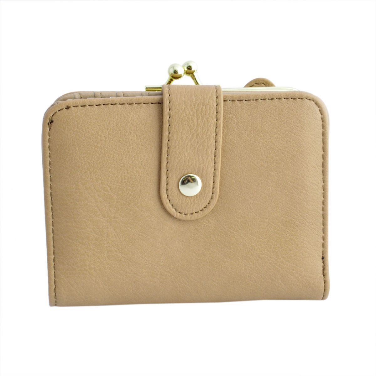 アネロ anello  ZU-M0422-BE 猫フェイス がま口小銭入れ付 二つ折り財布 ☆ジョセフィーヌ シリーズ☆