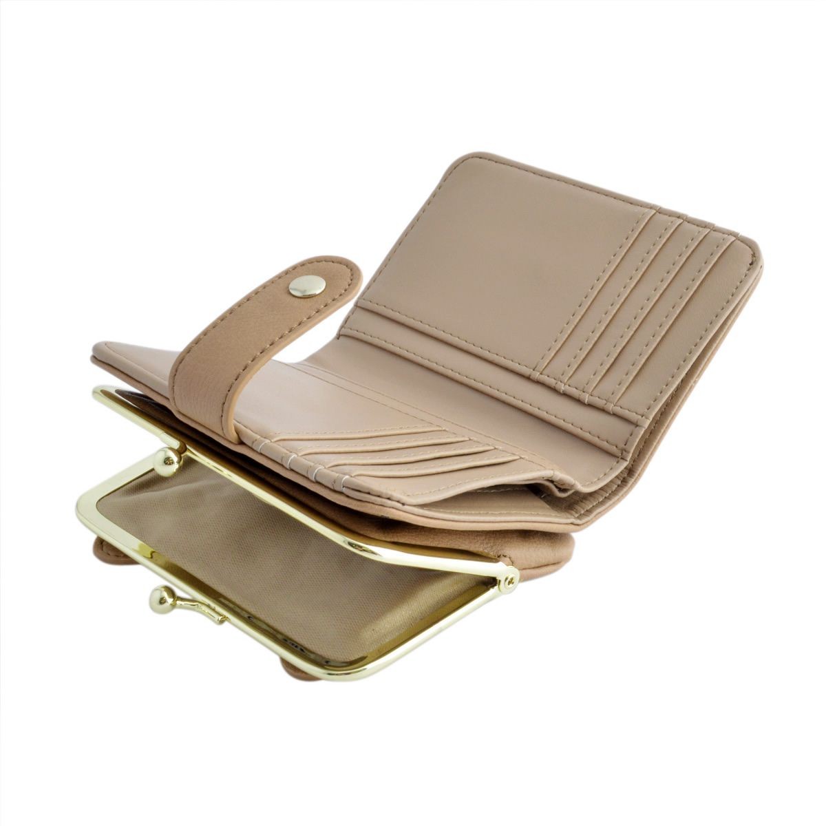 アネロ anello  ZU-M0422-BE 猫フェイス がま口小銭入れ付 二つ折り財布 ☆ジョセフィーヌ シリーズ☆