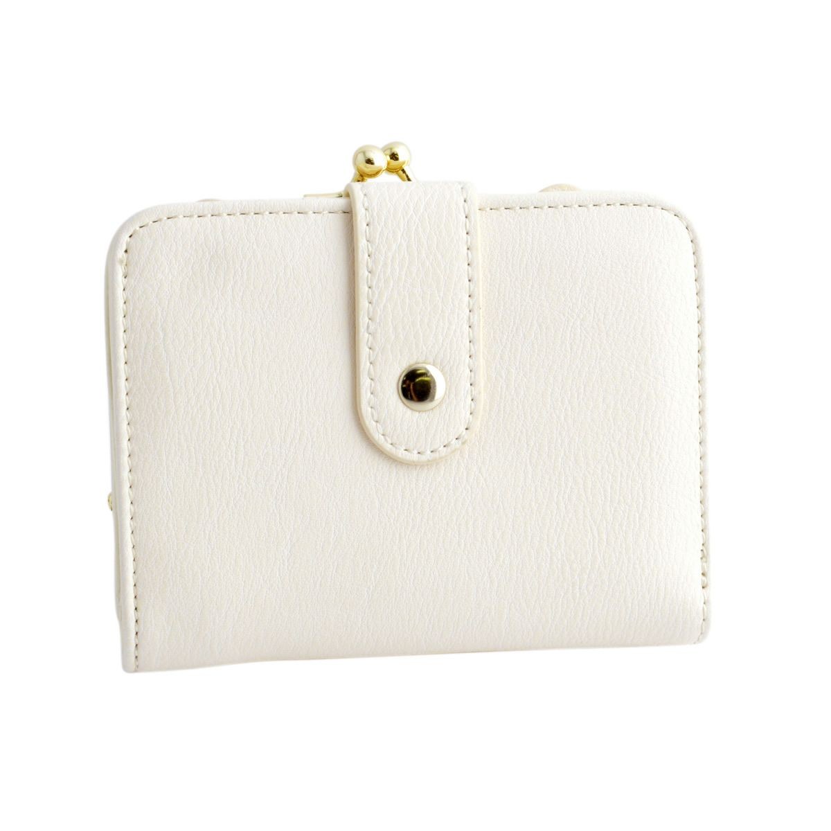 アネロ anello  ZU-M0422-WH 猫フェイス がま口小銭入れ付 二つ折り財布 ☆ジョセフィーヌ シリーズ☆