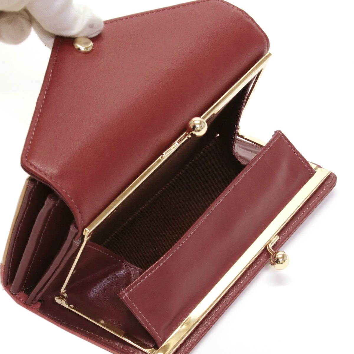 アネロ anello  (パケカドー Paquet du Cadeau) ZG-45611-WI 3配色 バイカラー レターモチーフ メール型 がま口小銭入れ付 長財布